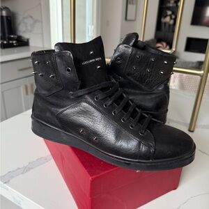 Alexander McQueen Black Leather Men's Sneakers